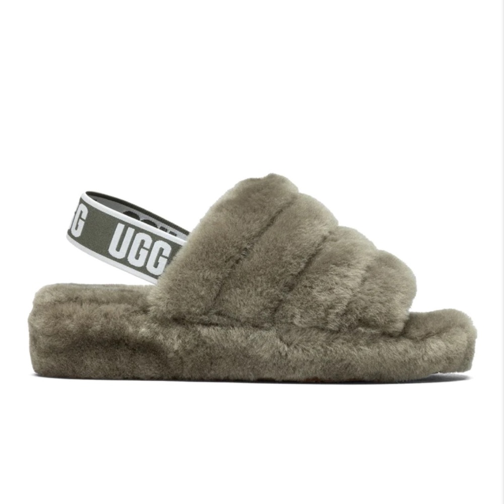 Burnt olive Ugg Fluff Yeah slide